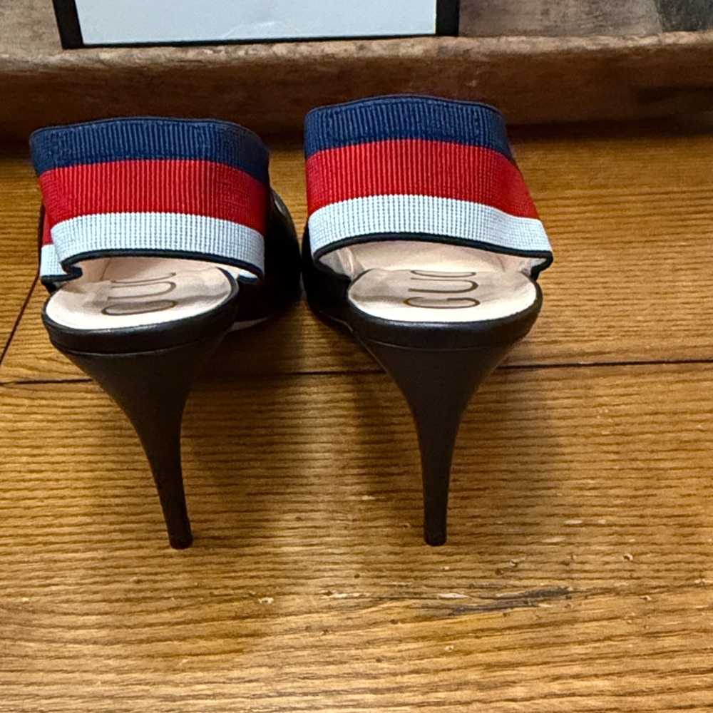 Gucci Black Sylvie Slingback Heels - Picture 5 of 11